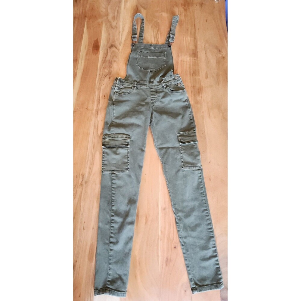 Kendall + Kylie Olive Green Skinny Cargo Overalls Women's Size 25 Y2K Utility